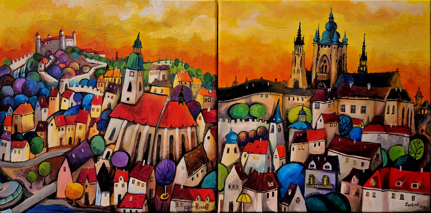 Bratislava - Praha, diptych